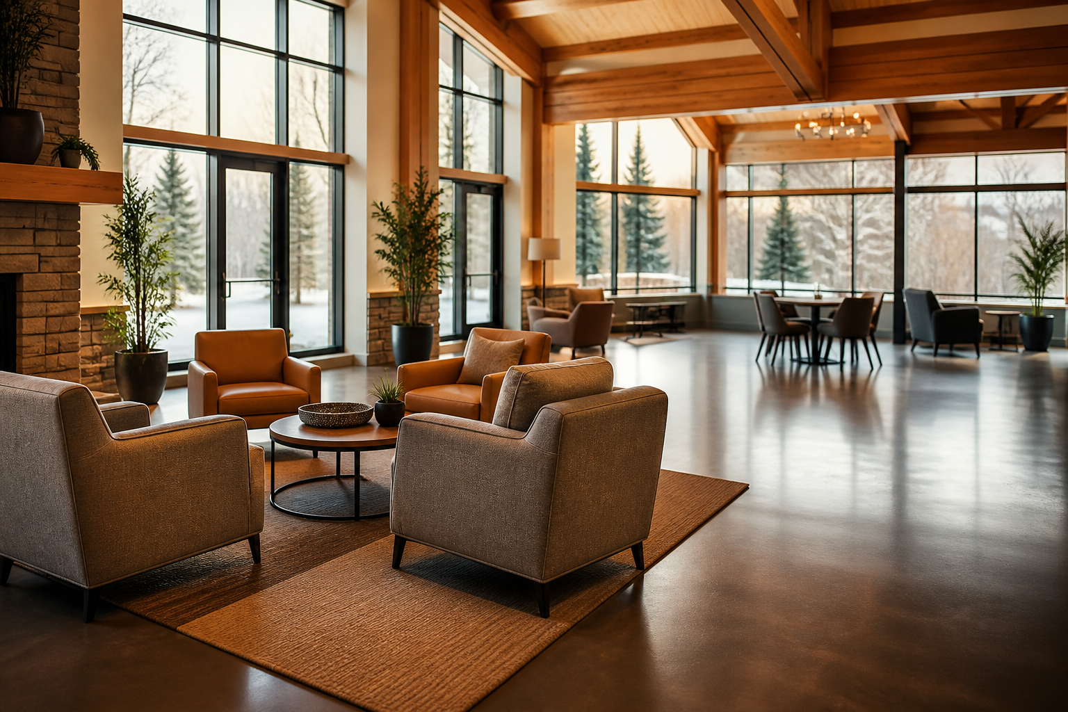Community facility with thermal heating