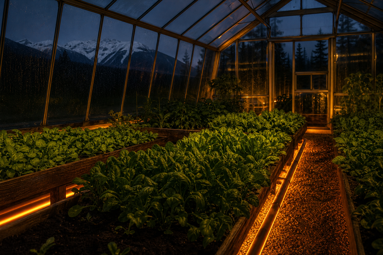 Greenhouse heated by redistributed thermal energy